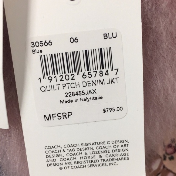 NWT coach 1941 denim jacket patchwork size 6 - Picture 8 of 14